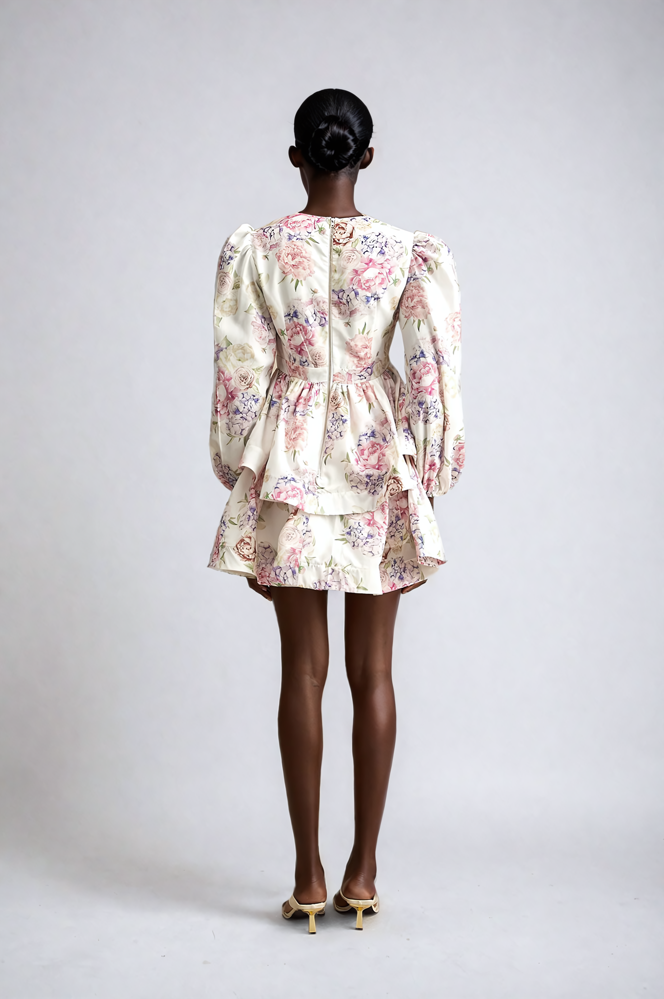 Floral-Print Tiered Mini Dress